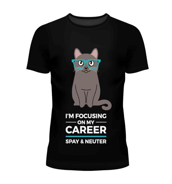 black t-shirt of cat with glasses