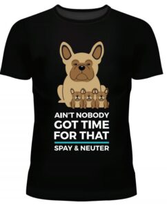 black t-shirt of dog with puppies